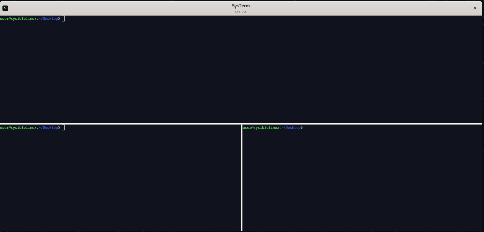 SysTerm split into multiple shell panes in one window